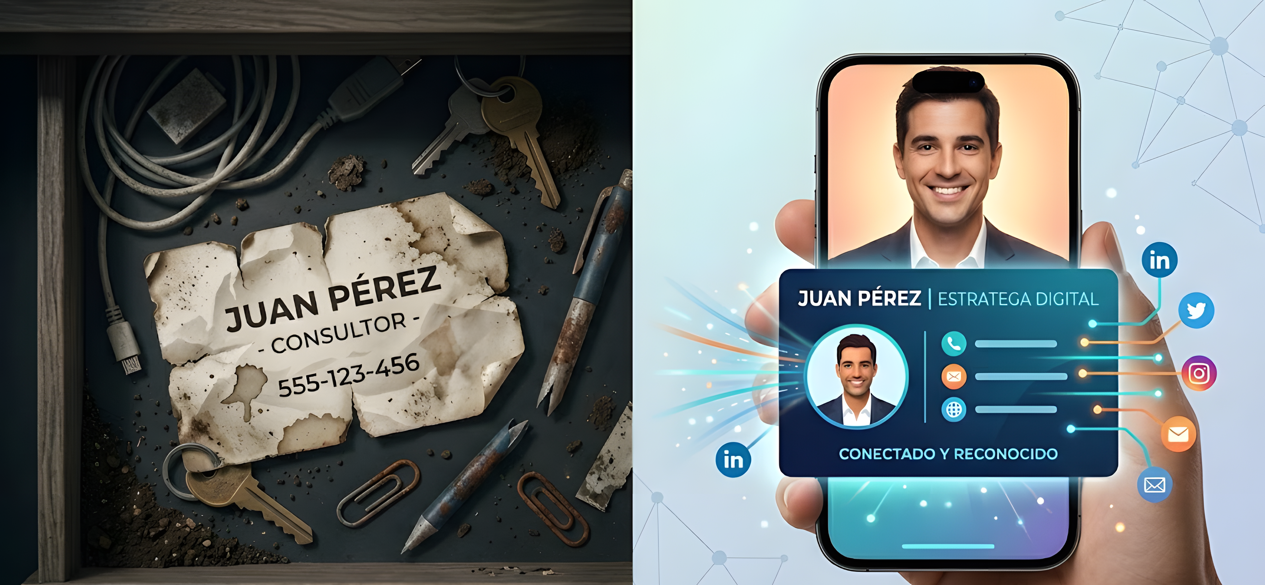 Ilustración de la importancia de una tarjeta digital profesional